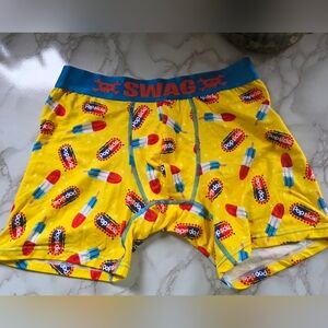 SWAG Popsicle Firecracker Vibrant Yellow Boxer Briefs. Mens S Small NEW